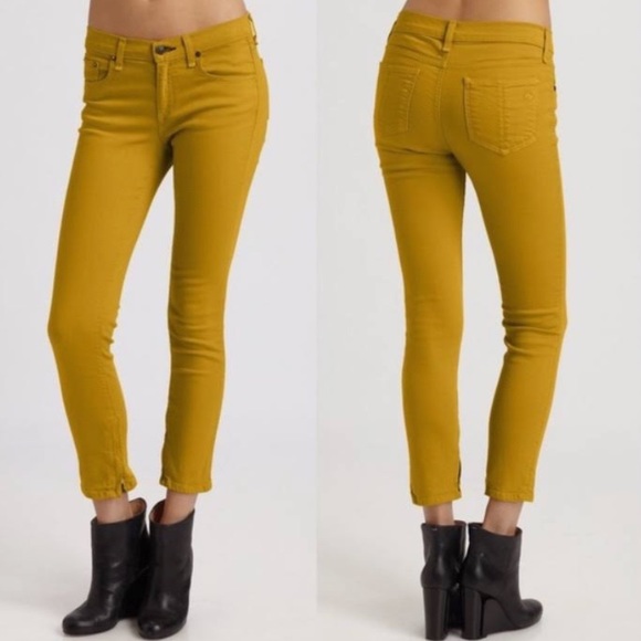 Rag & Bone Zipper Capri Skinny jeans Mustard Yellow - Picture 3 of 11